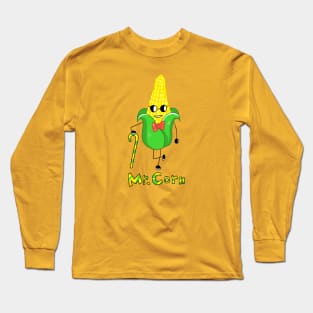 Mr. Corn funny cute cool cartoon Long Sleeve T-Shirt